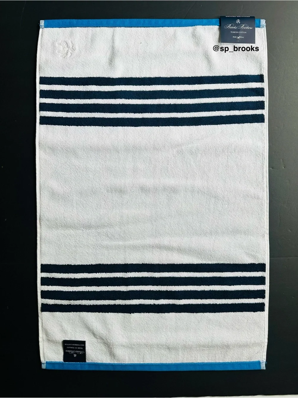 🎁2PC Brooks Brothers Bath Mats - Turkish Cotton Bath Mats - Stripe - 30.5x19.5